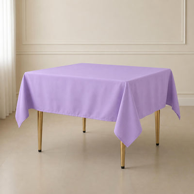 Polyester Square Table Overlay 70"x70" Lavender Lilac - Wrinkle-Resistant Table Topper