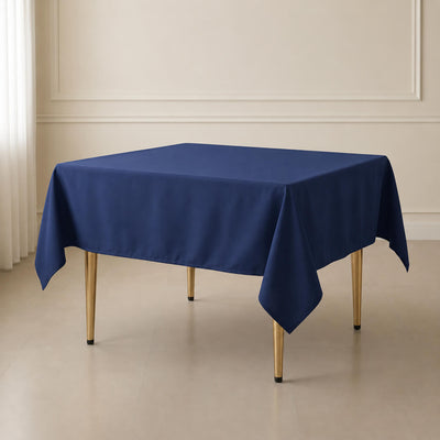 Polyester Square Table Overlay 70"x70" Navy Blue - Wrinkle-Resistant Table Topper