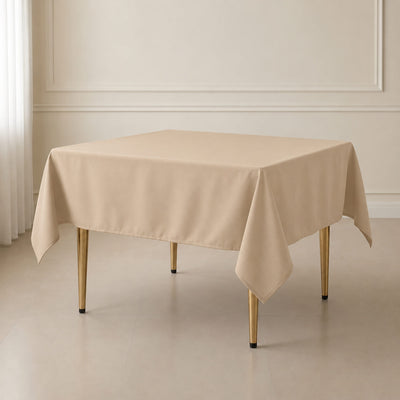 Polyester Square Table Overlay 70"x70" Nude - Wrinkle-Resistant Table Topper
