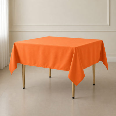 Polyester Square Table Overlay 70"x70" Orange - Wrinkle-Resistant Table Topper