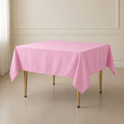 Polyester Square Table Overlay 70"x70" Pink - Wrinkle-Resistant Table Topper
