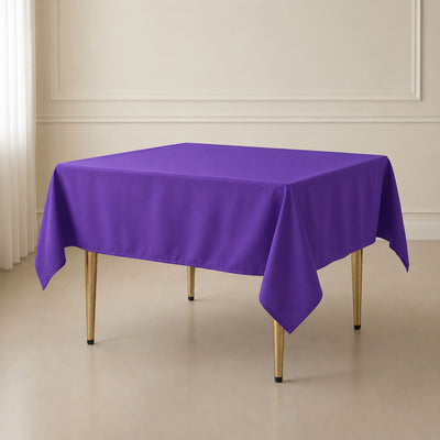 Polyester Square Table Overlay 70"x70" Purple - Wrinkle-Resistant Table Topper