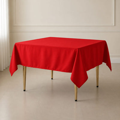 Polyester Square Table Overlay 70"x70" Red - Wrinkle-Resistant Table Topper