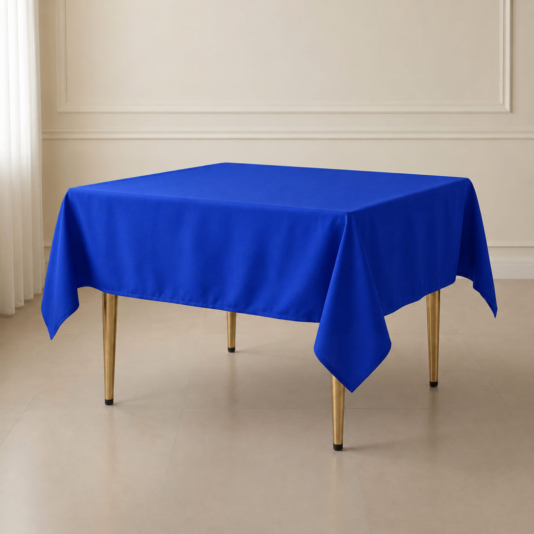 Royal Blue Table Overlay 70"x70" - Wrinkle-Resistant Table Topper