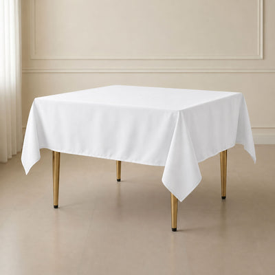 Polyester Square Table Overlay 70"x70" White - Wrinkle-Resistant Table Topper for Weddings & Events