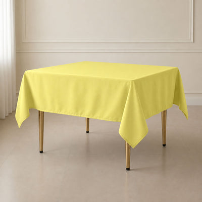 Polyester Square Table Overlay 70"x70" Yellow - Wrinkle-Resistant Table Topper