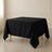 Black polyester square tablecloth 90"x90" for weddings and special occasions.