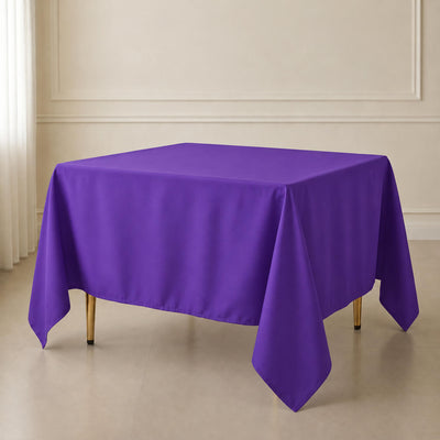 Polyester Square Table Overlay 90"x90" Purple - Wrinkle-Resistant & Durable Table Topper