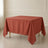 Terracotta wrinkle-resistant square tablecloth 90"x90" on a table.