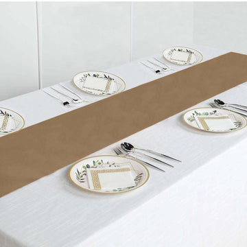 Elevate Your Event Decor with the Taupe Polyester Table Runner