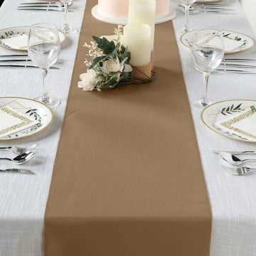 Taupe Polyester Table Runner 12"x108"