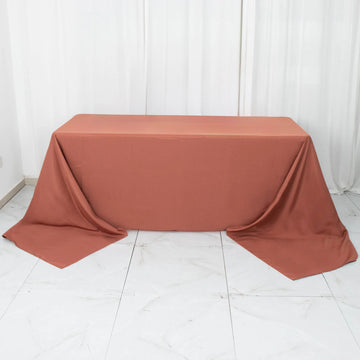 Terracotta (Rust) Seamless Premium Polyester Rectangular Tablecloth 220GSM 90"x156"