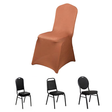Terracotta (Rust) Spandex Stretch Fitted Banquet Chair Cover 160 GSM