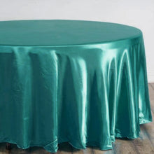 108 Inch Turquoise Round Satin Tablecloth