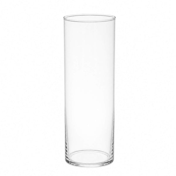 Tall clear glass vase on a white background#whtbkgd