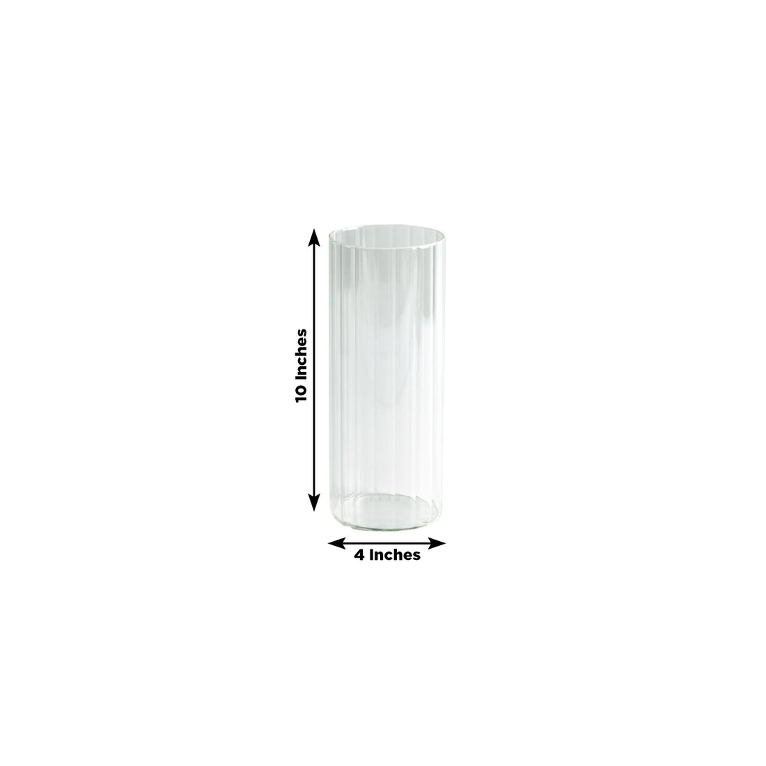 12 Pack Ribbed Cylinder Glass Vases 10