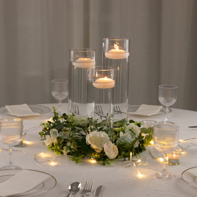 Set Of 3 Premium Glass Cylinder Vases – Clear Flower & Candle Vases For Table Centerpieces – 12