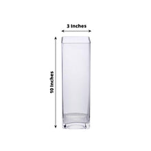 12 Pack Clear Square Glass Vases Heavy Duty 10 Inch Cylinder