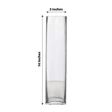 14 Inch Square Heavy Duty Glass Clear Vases Pack Of 12