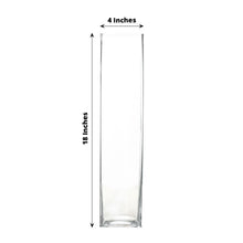 Clear Square Heavy Duty Glass 18 Inch Cylinder Flower Vase 6 Pack