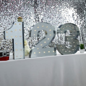 Create a Memorable Event with the Cordless Vintage Metal Marquee Number 3