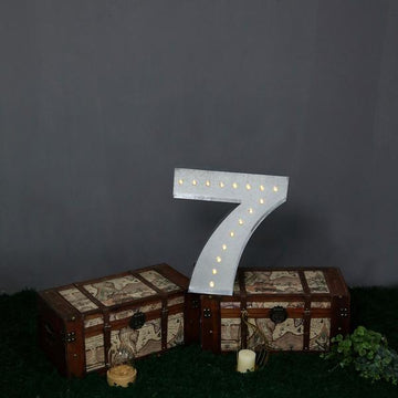 Vintage Metal Marquee Number 7 Light - Add a Festive Touch to Any Event
