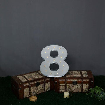 Versatile and Stylish Event Decor - Vintage Metal Marquee Numbers and Symbols