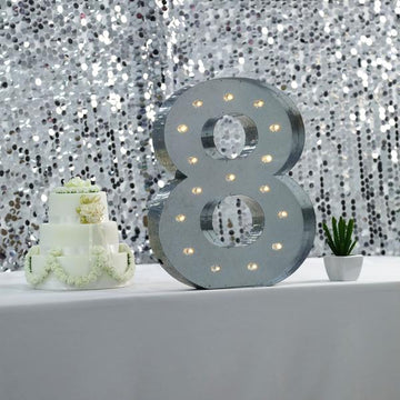Create Unforgettable Moments with Vintage Metal Marquee Number 8 Light Cordless