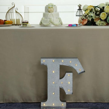 Vintage Metal Marquee Letter 'f' Light Cordless With 16 Warm White LED 20' - Decorative and Versatile