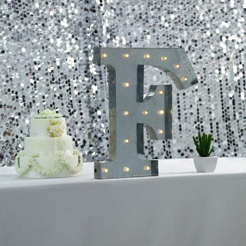 Vintage Metal Marquee Letter 'f' Light Cordless With 16 Warm White LED 20' - The Perfect Event Decor
