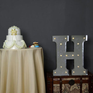 Vintage Metal Marquee "H" Letter Light Cordless With 16 Warm White LED 20"