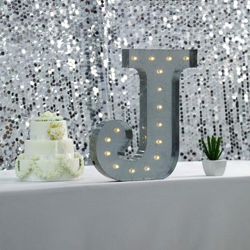 Create a Memorable Atmosphere with Vintage Metal Marquee J Letter Light