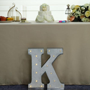 Vintage Metal Marquee K Letter Light Cordless With 16 Warm White LED 20