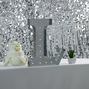 Vintage Metal Marquee L Letter Light - The Perfect Addition to Your Event Decor