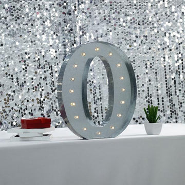 Vintage Metal Marquee O Letter Light Cordless With 16 Warm White LED 20