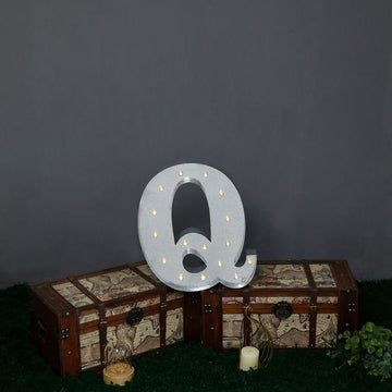Create Memorable Events with Vintage Metal Marquee Q Letter Light