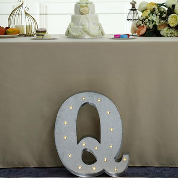 Vintage Metal Marquee Q Letter Light Cordless With 16 Warm White LED 20'' - Decorative and Versatile