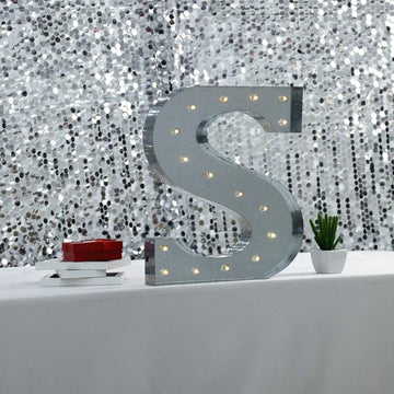 Vintage Metal Marquee Letter 'S' Lights Cordless With 16 Warm White LED 20' - Add a Festive Touch to Any Décor