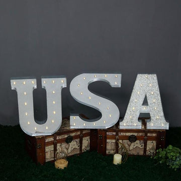 Create Unforgettable Memories with the Vintage Metal Marquee U Letter Light