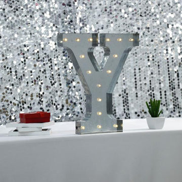 Vintage Metal Marquee Y Letter Light Cordless With 16 Warm White LED 20 - A Stylish and Convenient Choice