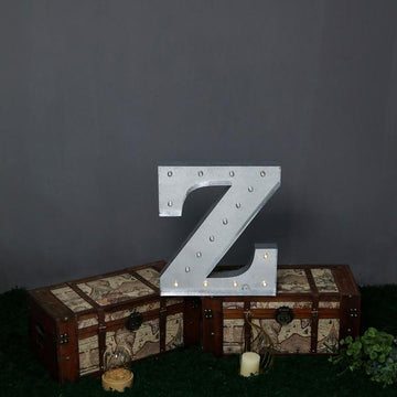 Create Memorable Events with Vintage Metal Marquee Z Letter Light