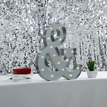 Vintage Metal Marquee Symbol & Light Cordless - Perfect Wedding and Party Decor