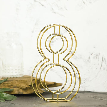 The Perfect Decorative Accent: Gold Freestanding 3D Decorative Metal Wire Numbers