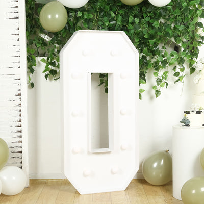 White marquee letter with bulbs, perfect for events and celebrations.