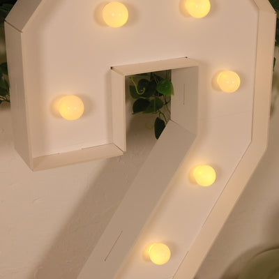 LED light-up number two sign with warm bulbs.