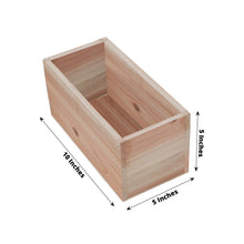 Wood Rectangular Planter Box Set In Tan With Removable Plastic Liners 10x5 Inch