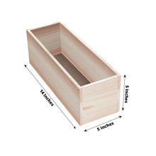 Tan Wooden Planter Box 14 Inch x 5 Inch Rectangular With Removable Plastic Liners