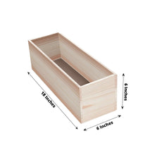 Rectangular Tan Wood Planter Box With Plastic Liners 18 Inch x 6 Inch
