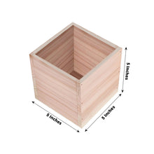 Tan Square Wood Planters 5 Inches Set Of 2 With Removable Plastic Liners
