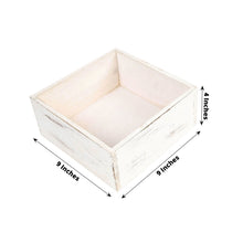 Pack of 2 Whitewash Wood Square Planters 9 Inch with Plastic Liners